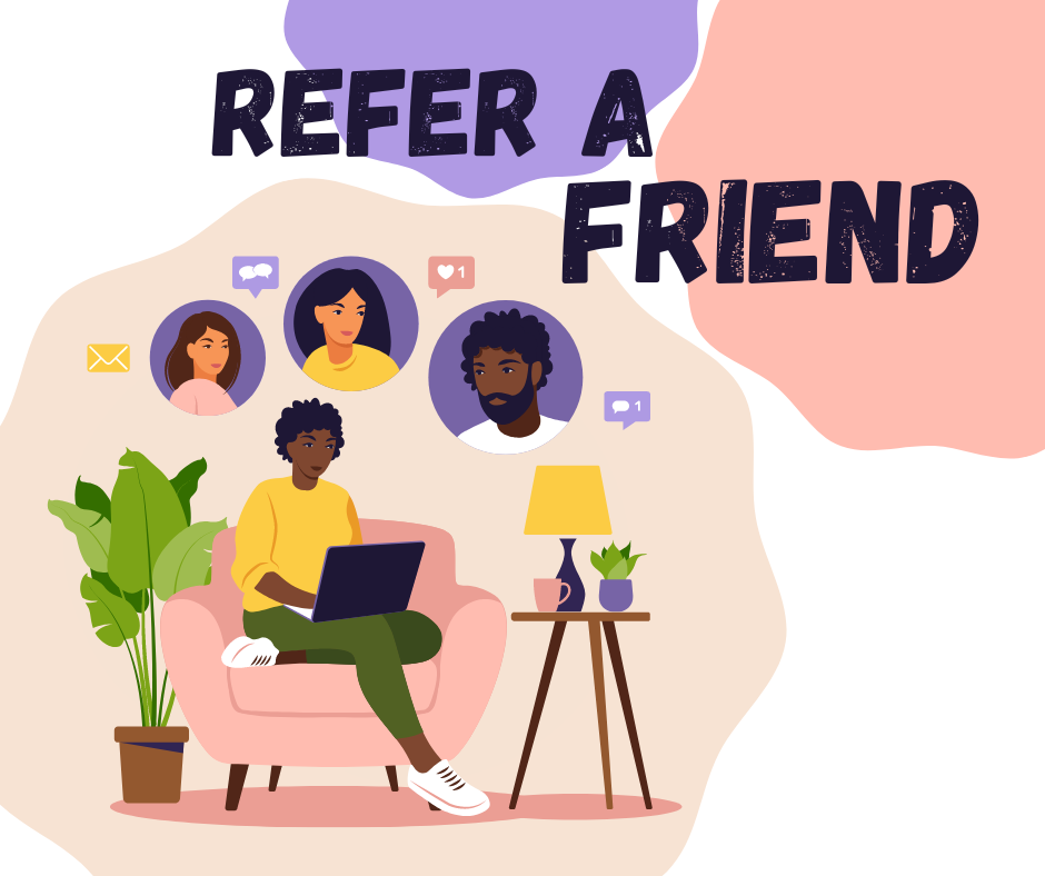 Pink Purple Illustration Refer a Friend Facebook Post (3)